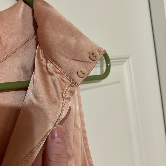 Classic Elegance Blush Satin Sleeveless Mock Neck Maxi Dress - Picture 5 of 6